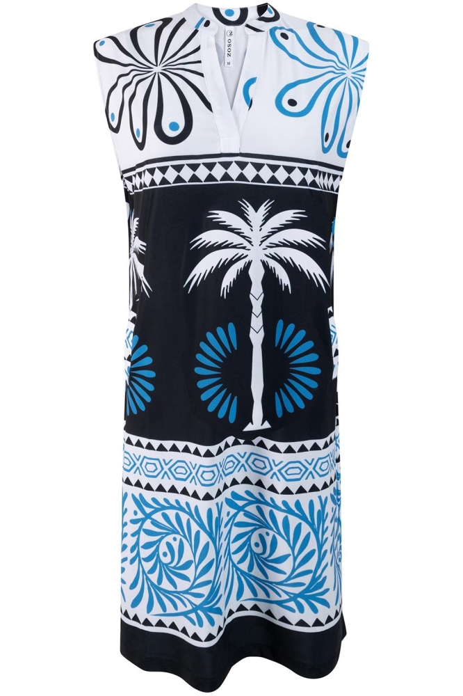 LARISSA PRINT DRESS 243 0000/0100 BLACK/COBALT